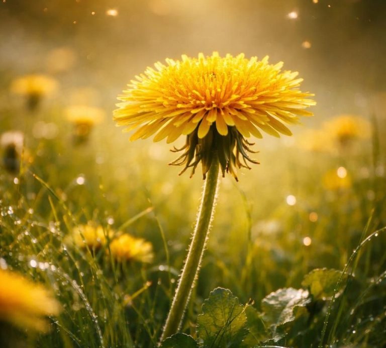 Löwenzahnblüte, Dandelion Löwenzahn, Knospe, Blüte, Pusteblume, natürliche Veränderung